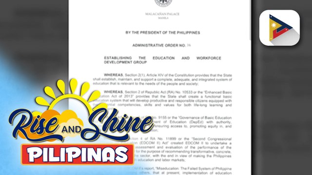 PBBM, ipinag-utos ang pagbuo ng Education and Workforce Development Group | Cleizl Pardilla