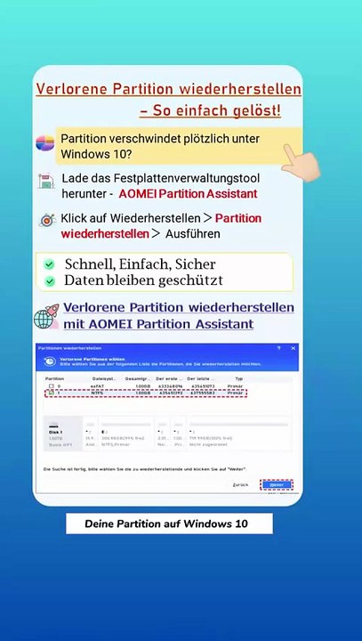 🖥️💡Verlorene Partition wiederherstellen in Windows 10 – So klappt’s!