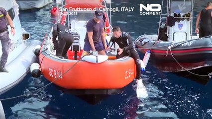 NO COMMENT: Así limpian los buzos la estatua submarina del Cristo del Abismo en Portofino