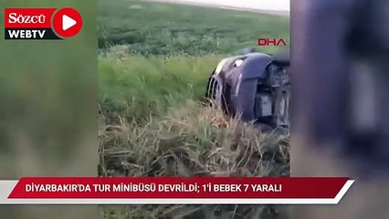 Diyarbakır'da tur minibüsü devrildi; 1'i bebek 7 yaralı