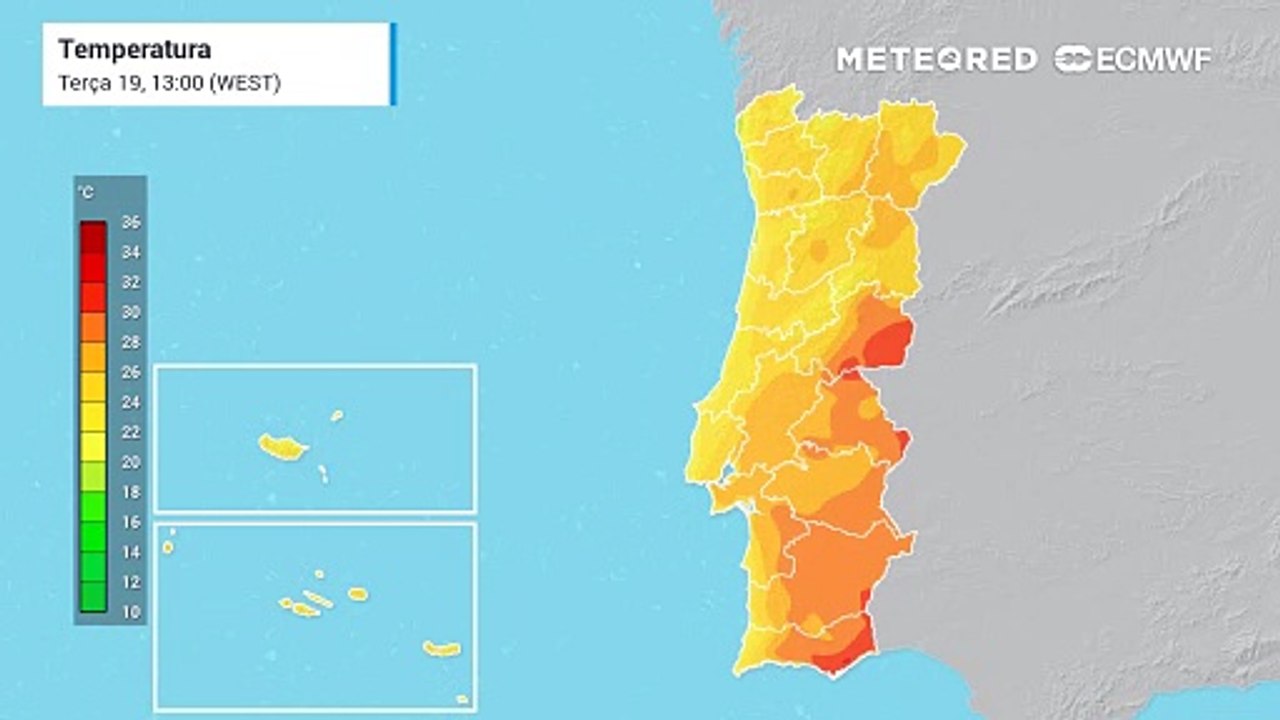 Previsão para os próximos dias aponta para um aumento da temperatura nos próximos dias, podendo chegar aos 33 ºC no interior centro e sul.