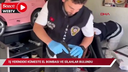 Bağcılar'da operasyon yapılan iş yerindeki kümeste el bombası ve silahlar bulundu