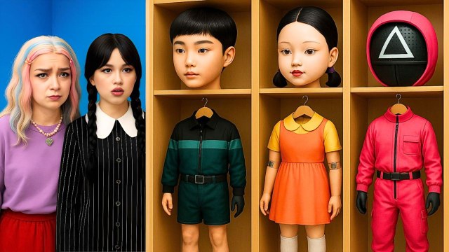 Meilleures amies GOTH & RAINBOW piégées dans le JEU DE CALMAR ! 🖤🌈 Peuvent-elles s'échapper ?