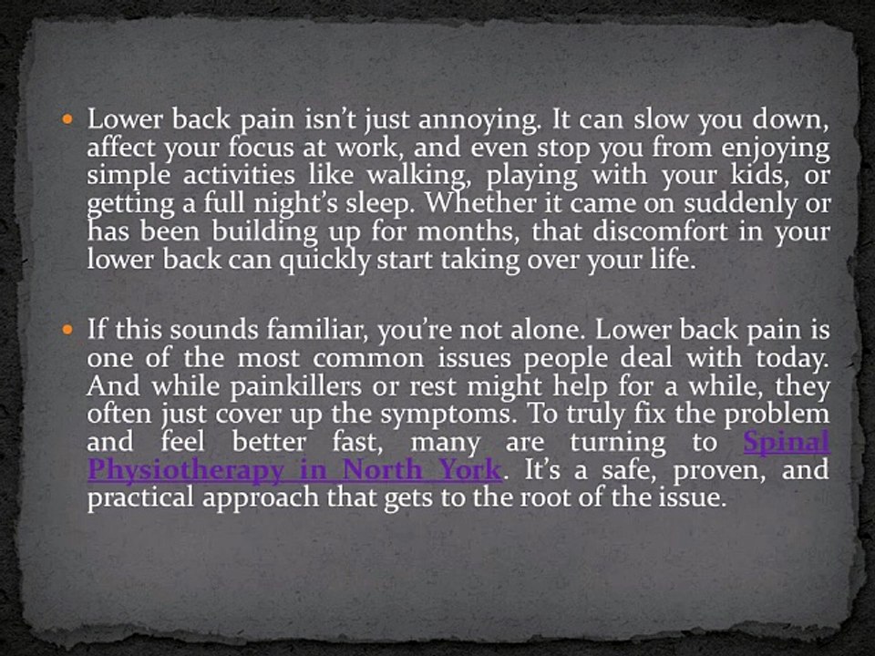 Can Spinal Physiotherapy Ease Your Lower Back Pain Fast?
