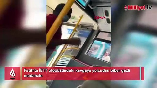 İETT otobüsünde akılalmaz kavga! Şoföre biber gazı sıkıldı, panik anları kamerada