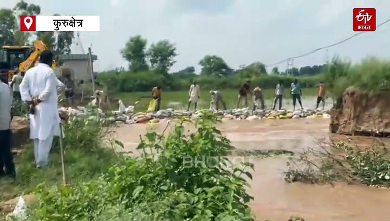 कुरुक्षेत्र में मारकंडा नदी का बांध टूटने से कई गांव बाढ़ की चपेट में, हजारों एकड़ में लगी फसल तबाह