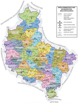 Map of Greater Poland Voivodeship. Peta Provinsi Polandia Besar. Greater Poland Voivodeship Map. Mapa województwa wielkopolskiego. Carte de la voïvodie de Grande-Pologne. Mapa da Voivodia da Grande Polônia.Mapa del Voivodato de Gran Polonia. ヴィエルコポルスカ県の地図