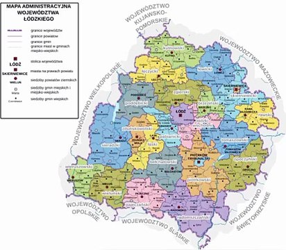 Map of Lodz Voivodeship. Peta Provinsi Lodz. Lodz Voivodeship Map. Mapa województwa łódzkiego. Carte de la voïvodie de Lodz. Mapa da voivodia de Lodz. Mapa del voivodato de Lodz. Mappa del Voivodato di Lodz. Karte der Woiwodschaft Lodz. ウッチ県の地図. 罗兹省地图