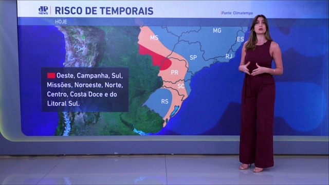 Ciclone e frente fria levam chuvas e frio para a região Sul | Previsão do Tempo