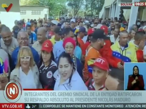 Gremios sindicales del estado Bolívar reafirman su apoyo al presidente Nicolás Maduro
