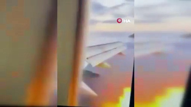 Havada korku dolu anlar: Uçağın motoru kalkıştan sonra alev aldı!