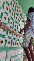 Design wall color painting work #wallpainting #paintingartist #paintingwork  #colorwork #designer