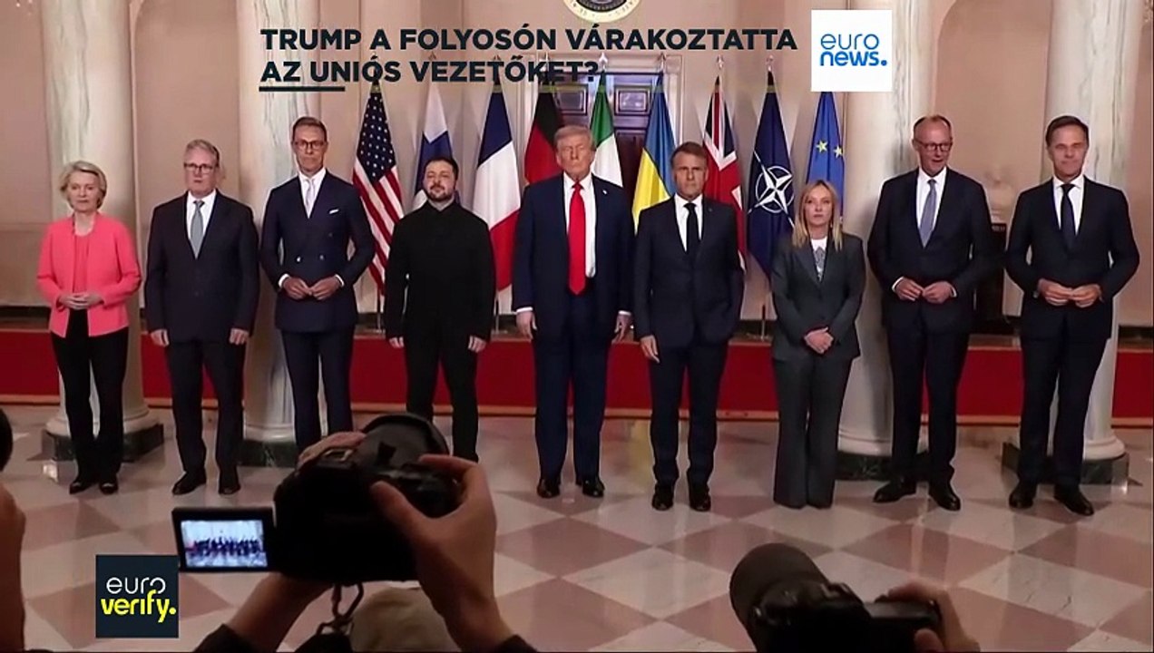 Tényellenőrzés: Trump valóban sorba állíttatta az uniós vezetőket az irodája előtt?