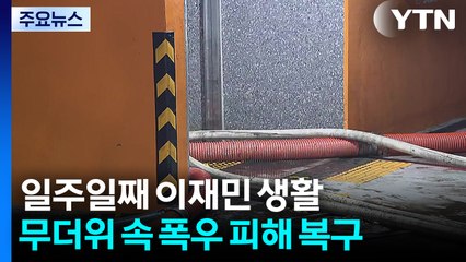 무더위 속 '폭우 피해' 여전...일주일째 이재민 생활 / YTN