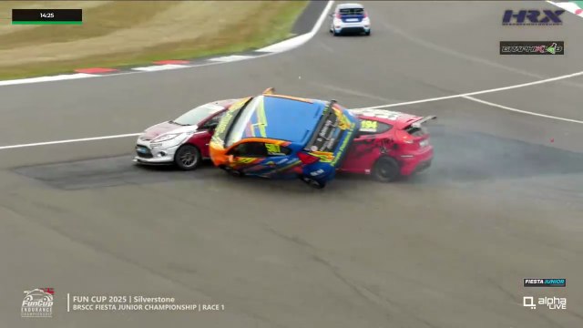 BRSCC Fiesta Junior Championship 2025 Silverstone Race 1 Start Big Crash