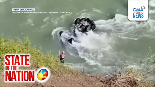 Van, nahulog sa bangin at dumiretso sa ilog; driver at kasama niya, sugatan | SONA