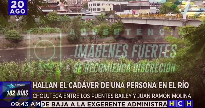Flotando hallan cadáver de una persona en el río Choluteca, Comayagüela