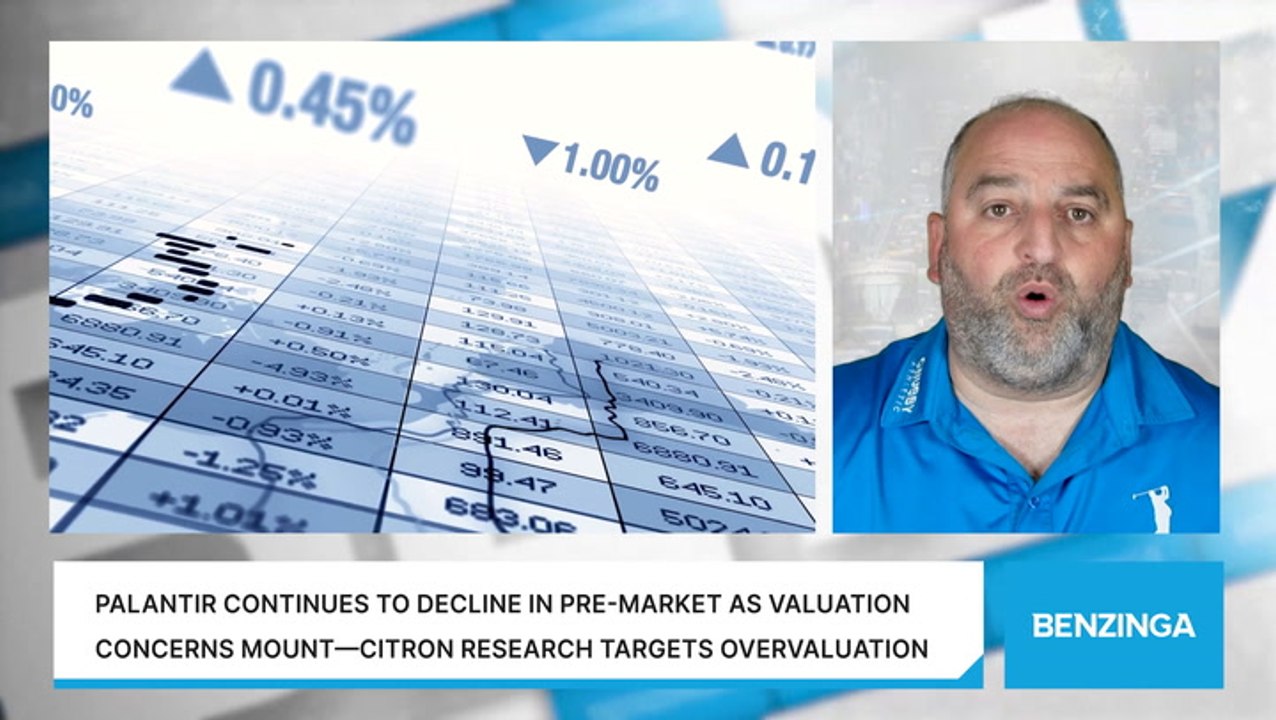 Palantir Continues To Decline In Pre-Market As Valuation Concerns Mount—Citron Research Targets Overvaluation