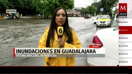 Fuertes lluvias en Guadalajara, Jalisco, ocasionan inundaciones