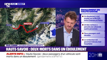 Deux morts après un éboulement sur la RN 205 en Haute-Savoie, deux autres personnes blessées