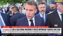 Amizade internacional! Lula liga para Macron e volta a repudiar tarifaço de Trump