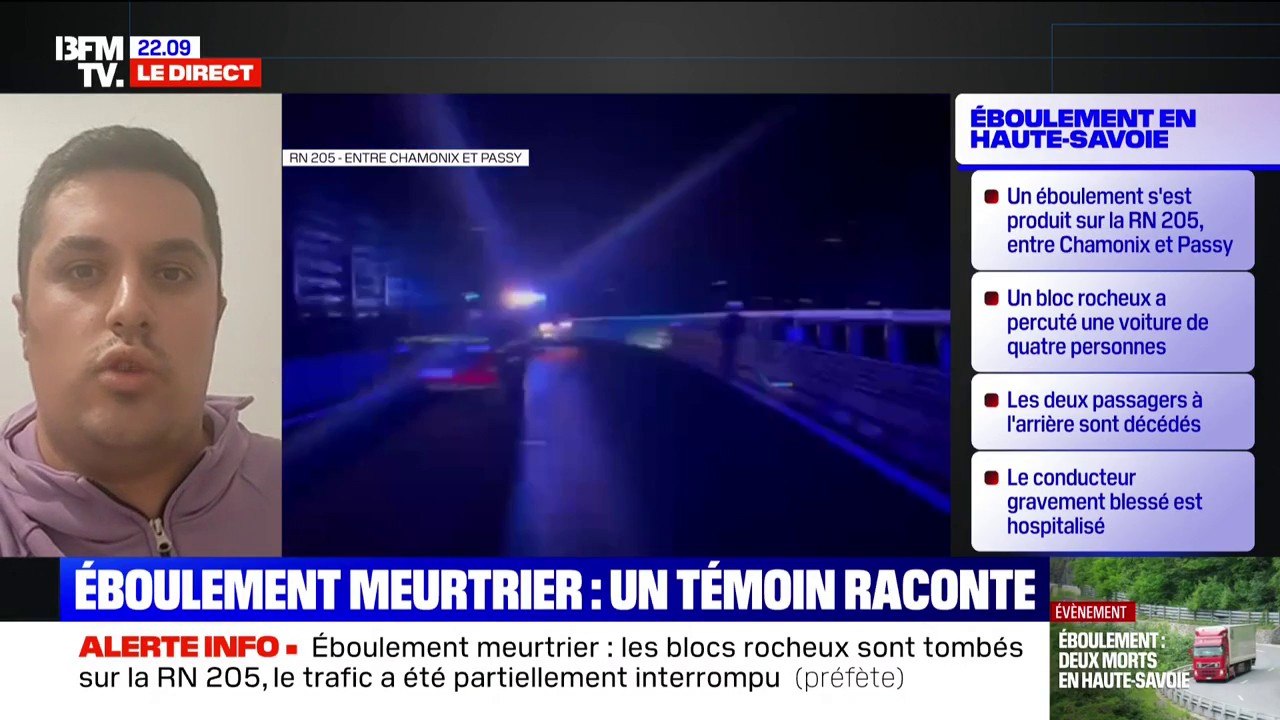 Éboulement meurtrier en Haute-Savoie: "dans la région on est habitué à ces chutes de rochers", souligne un chauffeur de bus présent sur les lieux de l'accident