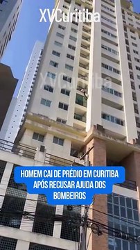 Vídeo: Homem morre após cair de prédio no Centro de Curitiba durante surto