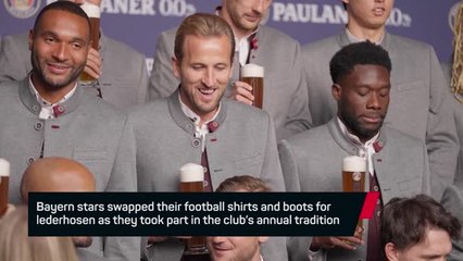 'A little bit strange' - Bayern stars swap their boots for lederhosen