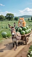 What is the story of the orange cat and donkey will be..