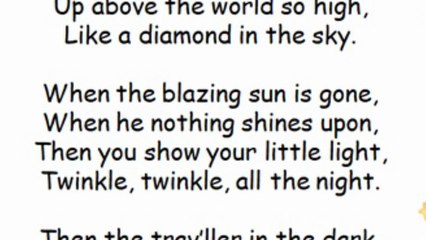 Twinkle Twinkle Little Star Poem