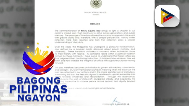 PBBM, hinikayat ang mga Pilipino na gamitin ang mga aral sa kasaysayan bilang gabay tungo sa kapayapaan at pagkakaisa
