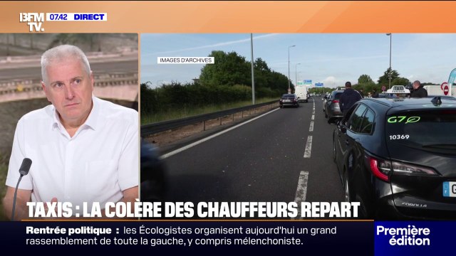 Dominique Buisson, de la Fédération Nationale des Artisans du Taxi, annonce les actions décidés par les syndicats