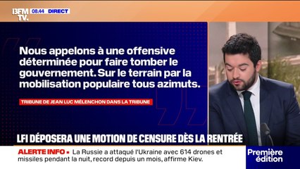 LFI déposera une motion de censure dès la rentrée
