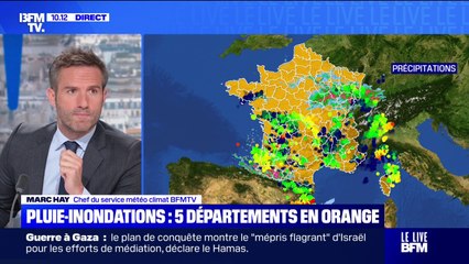 Pluie-inondation: 5 départements placés en vigilance orange