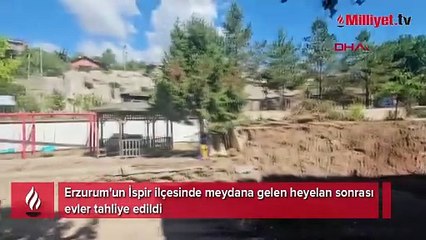 Erzurum'da heyelan! 70 ev boşaltıldı