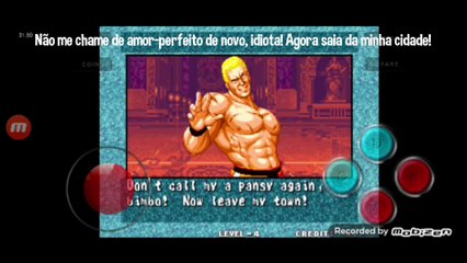 Fatal Fury 3 Geese Howard vs Blue Mary fala de vitória do Geese Howard em português