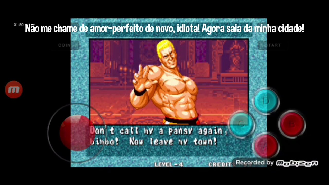 Fatal Fury 3 Geese Howard vs Blue Mary fala de vitória do Geese Howard em português