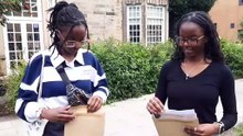 Twins Alexandria and Andrea Nsbuga opening their results