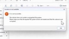 How to Fix "X: Is Not Accessible – The Volume Does Not Contain a Recognized File System"