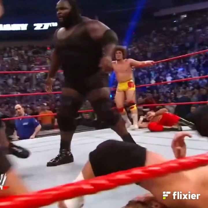 John Cena destroys the strongest man in the world, Mark Henry, in a Real Rumble match.