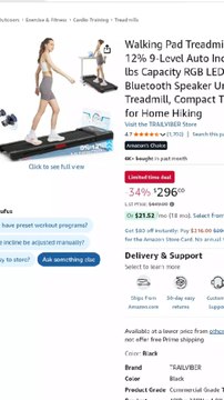 Walking Pad Treadmill with 12% 9-Level Auto Incline, 450 lbs Capacity RGB LED Screen, Bluetooth Speaker Under Desk Treadmill, Compact Treadmills for Home Hiking
