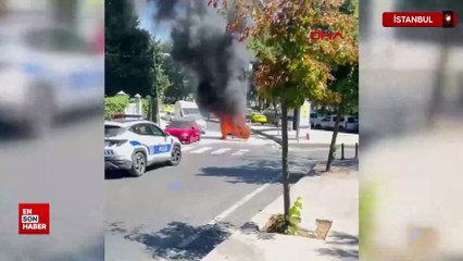 Beşiktaş’ta 2 ay önce aldığı araç alev alev yandı