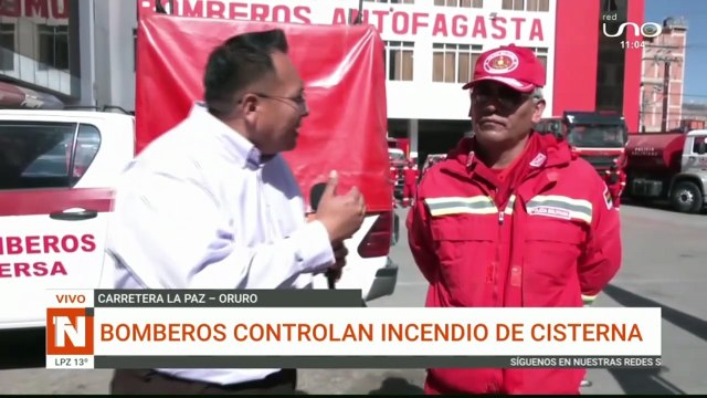 BOMBEROS CONTROLAN INCENDIO DE CISTERNA