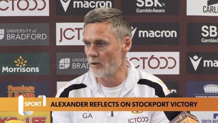 Graham Alexander reflects on inspiring Bradford comeback win at Stockport