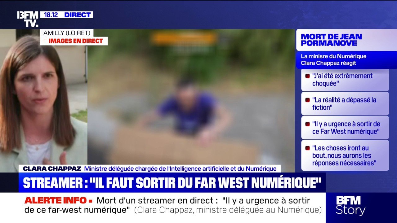 Mort de Jean Pormanove: "On remettra de l'ordre" dans l'espace numérique, assure Clara Chappaz