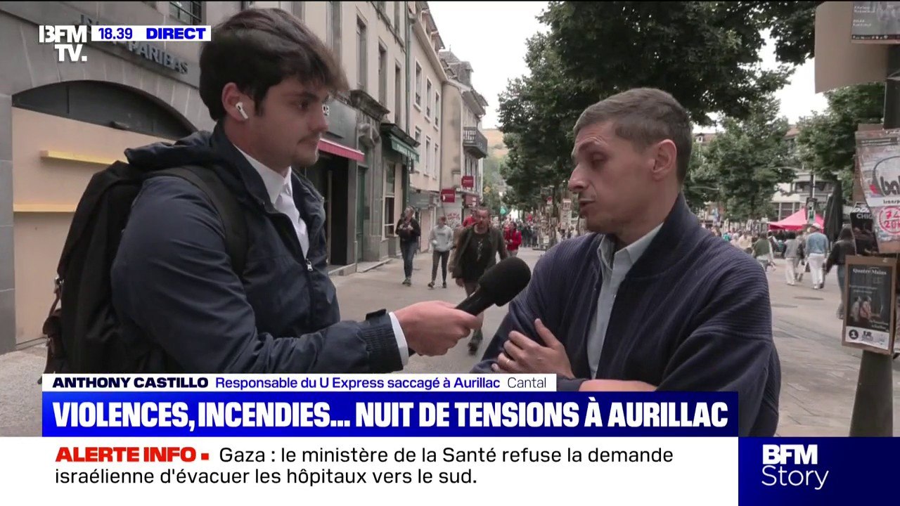 Affrontements à Aurillac: "Je suis résigné", déplore Anthony Castillo, responsable du U Express saccagé dans la ville