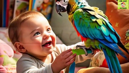 Baby And Parrot Become BEST FRIENDS Story l بچہ اور طوطے کی دوستی  l AM Child Cartoons