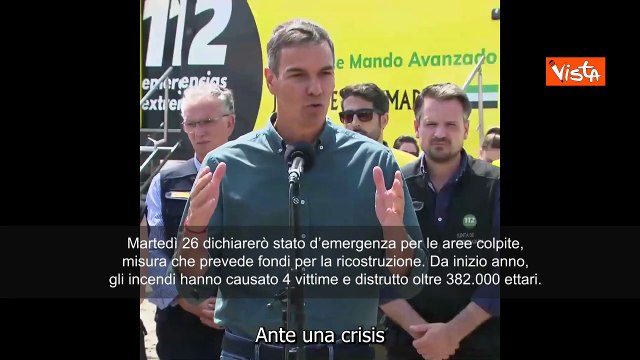 Incendi in Spagna, Sanchez: Aree colpite da roghi dichiarate zone di emergenza