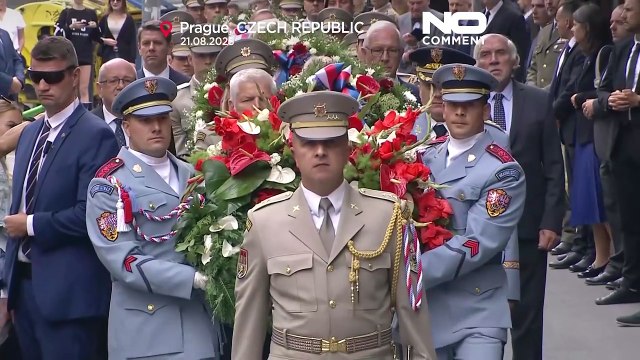 مراسم سالگرد اشغال چکسلواکی به رهبری شوروی در سال ۱۹۶۸ در پراگ برگزار شد