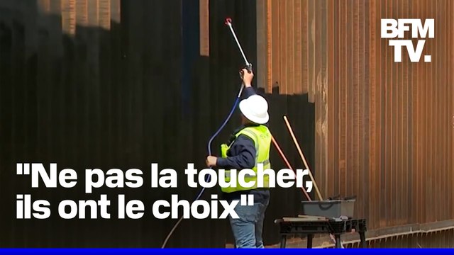 Le mur frontalier entre les États-Unis et le Mexique repeint en noir pour empêcher les migrants de l’escalader, sur ordre de Donald Trump